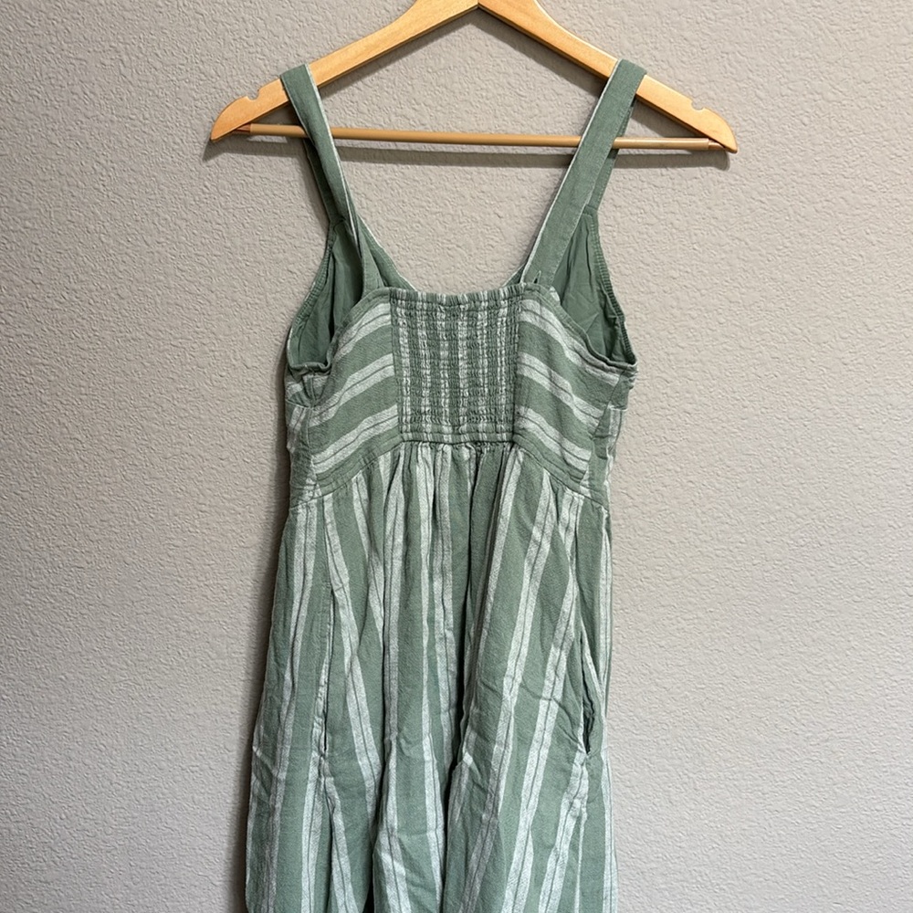 Green and white stripe adjustable button down dress universal thread XS - Picture 7 of 7